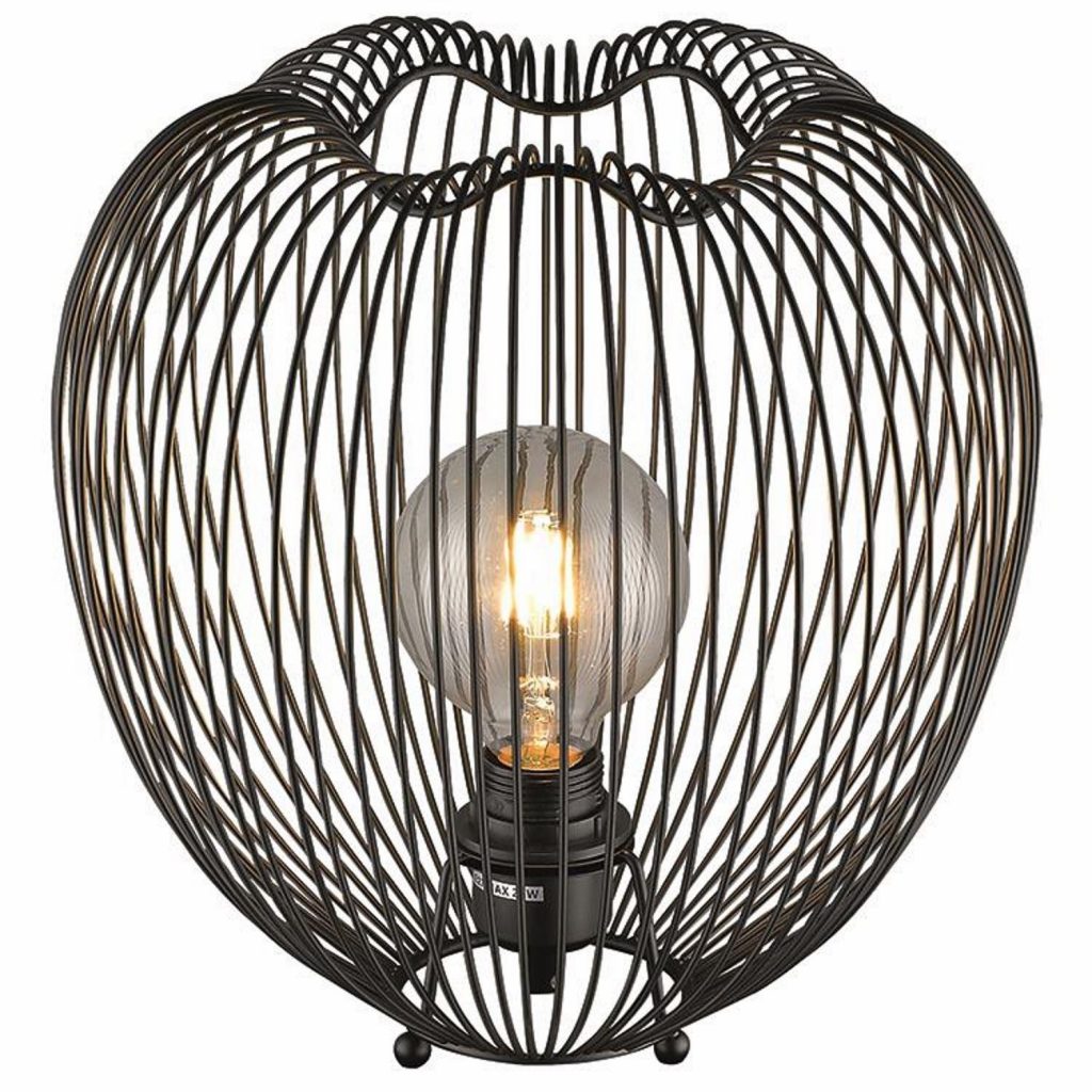 Anna Matt Black Bird Cage Effect 1 Light Table Lamp MDE Electrical